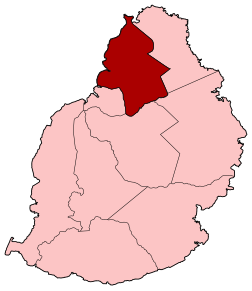 Harta districtului Pamplemousses în cadrul statului Mauritius