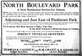 1916 ad for North Boulevard Park