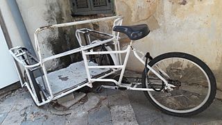 An old cargo bike in Tel Aviv, Israel