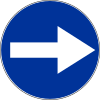 C-1 "turn right before the sign"