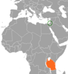 Location map for Palestine and Tanzania.