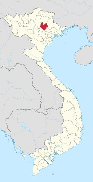 Karte von Vietnam mit der Provinz Thái Nguyên hervorgehoben