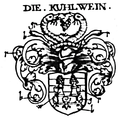 Alternative Darstellung des Wappens derer von „Kuhlwein“ unter den „Fränkischen“ bei Johann Siebmacher (1772)