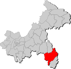 Location of Youyang County in Chongqing