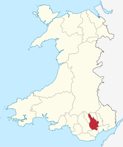 Poziția regiunii Caerphilly county borough