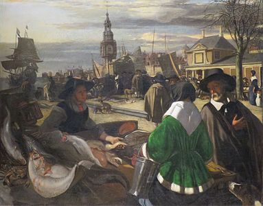 Αγορά σε λιμάνι, 1680, λάδι σε μουσαμά, Μουσείο Πούσκιν
