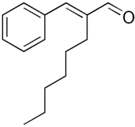 Structuurformule van α-hexylcinnamaldehyde