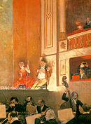 Rampenlicht beim Proszenium des Pariser Théâtre des Variétés: Jean Béraud 1888