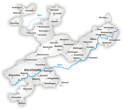 Map of the Canton of Solothurn