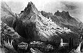 Άποψη του Μυστρά. Χαρακτικό του Bartlett, Παρίσι 1843