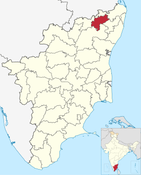 Positionskarte des Distrikts Ranipet