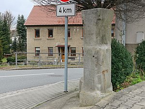 Wegestein mit Inschrift