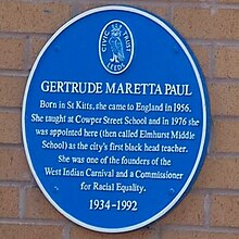 Gertrude Paul Blue Plaque