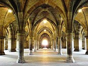 The cloisters beneath the Bute Hall