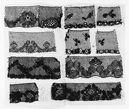 Samples of black silk Ipswich lace from Joseph Dana's report