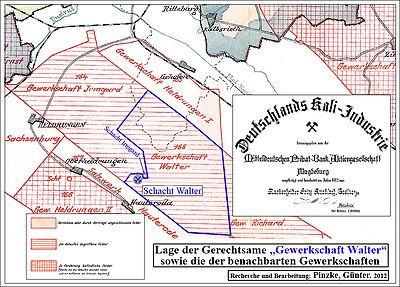 Lage der Bergwerksgerechtsame „Gewerkschaft Walter“