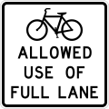 R9-20 Bicycles allowed use of full lane