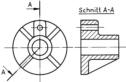 Geknickter Vollschnitt eines Flansches