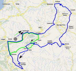 Routekaart van de Trofeo Alfredo Binda-Comune di Cittiglio 2022