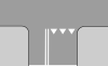 P-13 "line of conditional stopping, made of triangles" (Yield line)