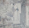 Senkrechtaufnahme des stark beschädigten WTC 5 im September 2001