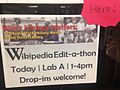 Event signage for the edit-a-thon.