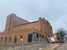 The damaged Apollo Theatre