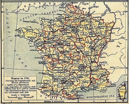 Map of France, 1791