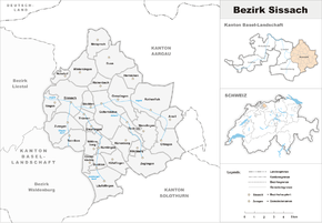 Karte von Bezirk Sissach