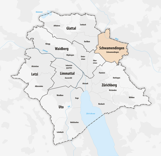 Lage des Schulkreis Schwamendingen innerhalb der Stadt Zürich