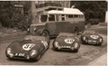 Autos des Teams Lotus Eleven, die für das 24-Stunden-Rennen von Le Mans 1956 in der Sportwagen-Kategorie antraten