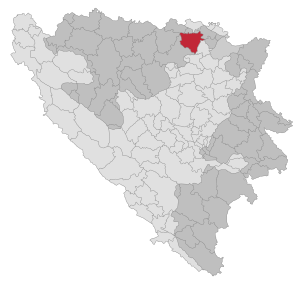 Lage der Gemeinde Modriča in Bosnien und Herzegowina (anklickbare Karte)