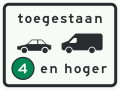 C22a2: Onderbord bij bord C22a: milieuzone toegankelijk voor personen- en bedrijfsauto’s emissieklasse 4 tot en met 6