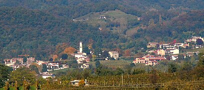 Blick auf Refrontolo von Süden