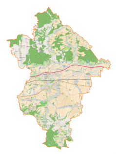 Mapa konturowa powiatu łańcuckiego, w centrum znajduje się punkt z opisem „Wola Dalsza”