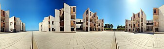 Courtyard of the Salk Institute for Biological Studies, La Jolla, California.