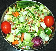 Sambhar ingredients before cooking