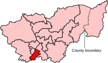 Map showing the location of the Sheffield Heeley constituency in South Yorkshire under the boundaries created by the 2023 boundary review and first used at the 2024 general election.