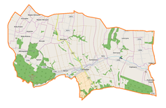 Mapa konturowa gminy Urzędów, po lewej znajduje się punkt z opisem „Natalin”