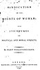 Title page reads "A Vindication of the Rights of Woman: with Strictures on Political and Moral Subjects. By Mary Wollstonecraft. London: Printed for J. Johnson, No. 72, St. Paul's church-Yard. 1792."