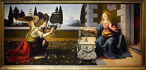 Die Verkündigung Mariae, L’Annunciazione (Leonardo da Vinci und Andrea del Verrocchio)