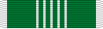 Width-44 myrtle green ribbon with width-3 white stripes at the edges and five width-1 stripes down the center; the central white stripes are width-2 apart