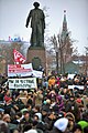 Protesters around the Repin monument during the 2011 Russian protests