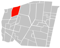 Location of Colonia Nápoles (in red) within Benito Juárez borough