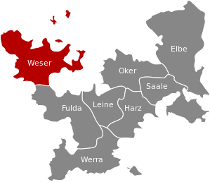 Lage des Departements im Königreich Westphalen