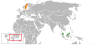 Location map for Malaysia and Sweden.