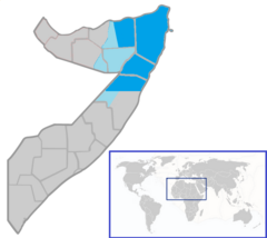 Map of Puntland at its founding in 1998