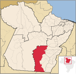 Location of São Félix do Xingu in the State of Pará
