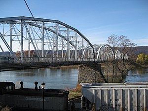 Firefighters' Memorial Bridge facing West Pittston