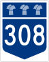 Highway 308 marker